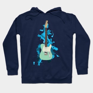 T-Style Electric Guitar Surf Green Color Hoodie